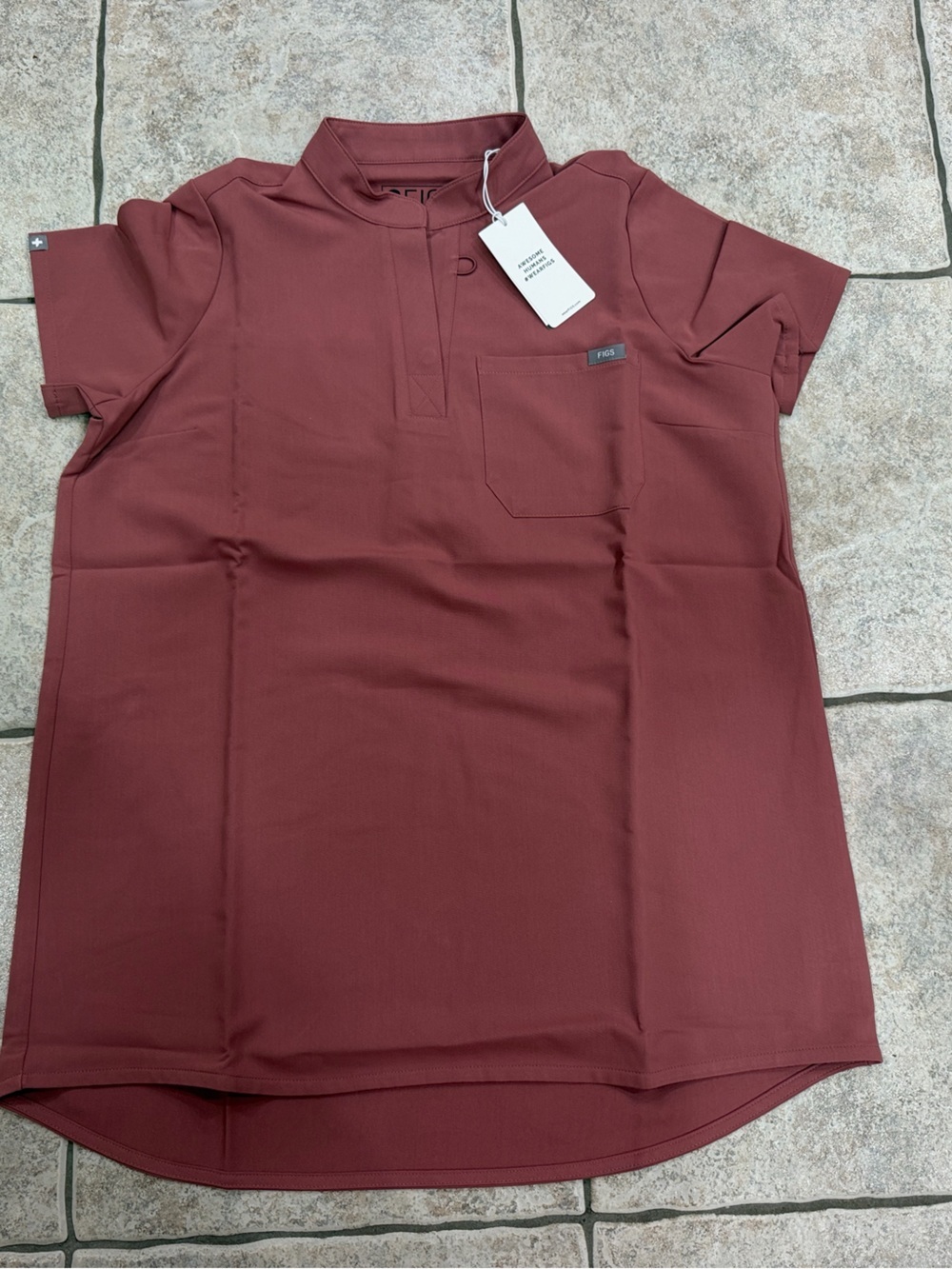 FIGS Kitale Maternity Scrub 2.0 Top Burgundy Labor and Delivery XS